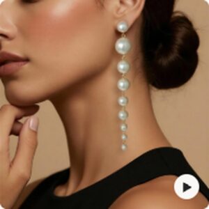 Extra Long Pearl Drop Earrings